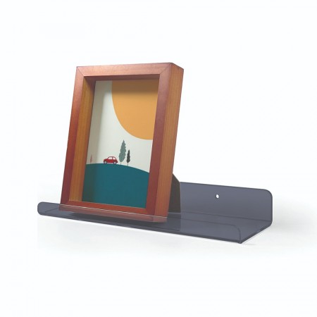 아크릴 무타공 선반 투명블랙 400x100mm_S401B